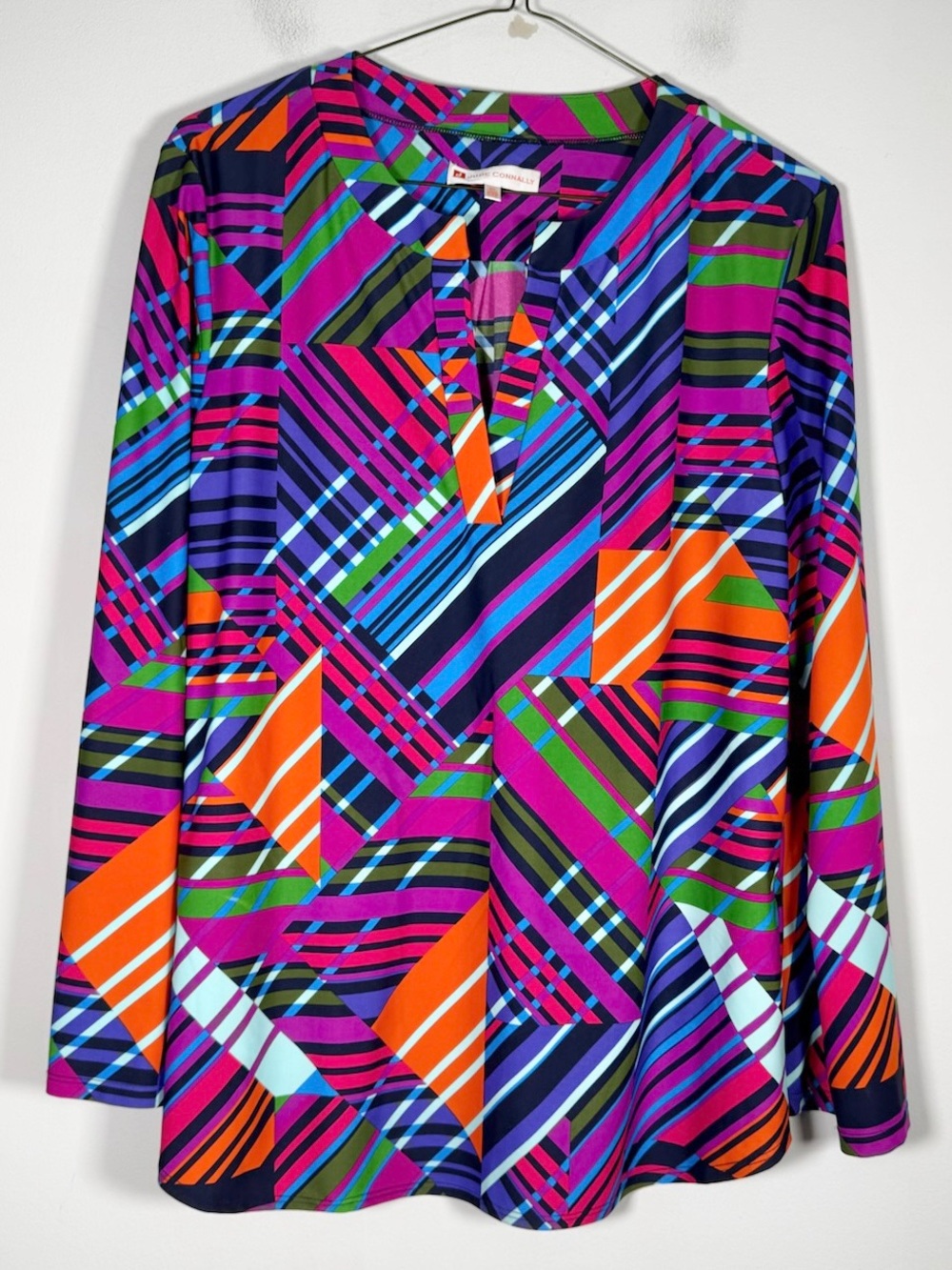 Jude Connally Women’s Size Extra Large XL Multicolor Geometric V-Neck Top
